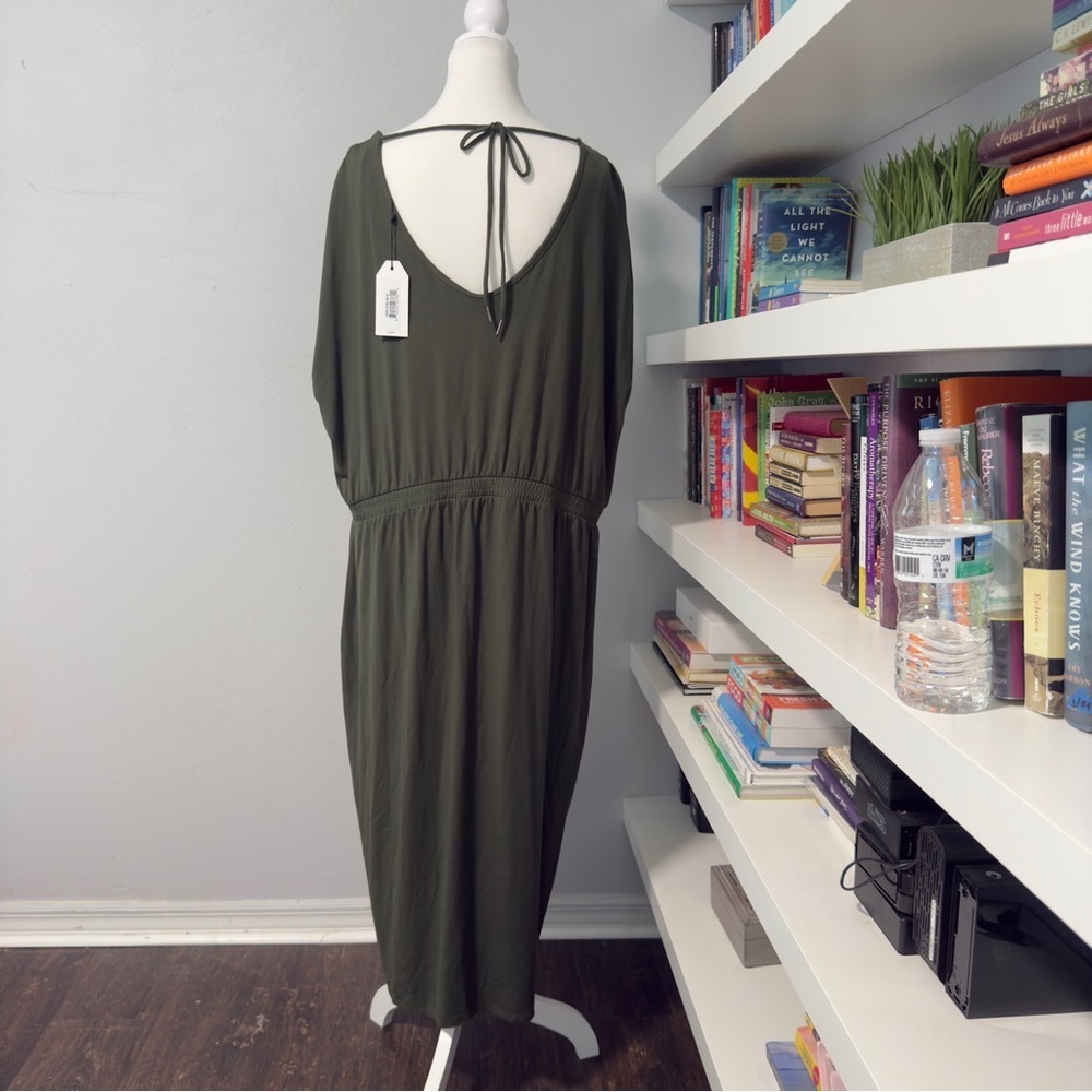 Universal Standard Olive Green Casual Dolman Sleeve Dress - Picture 4 of 11
